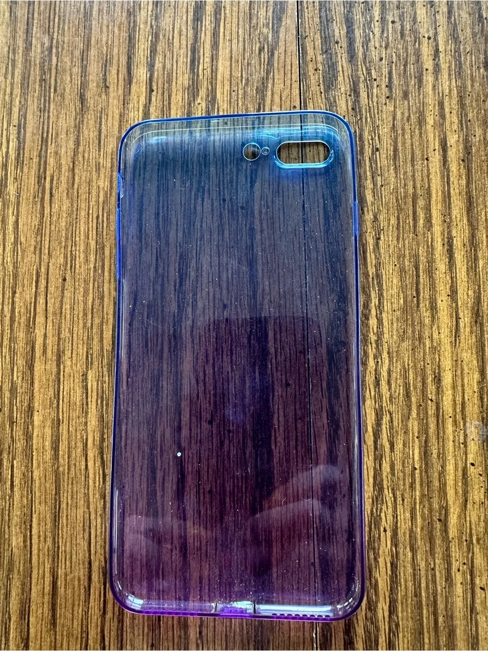 Purple Gradient Clear TPU Phone Case for Dual-Camera Smartphones